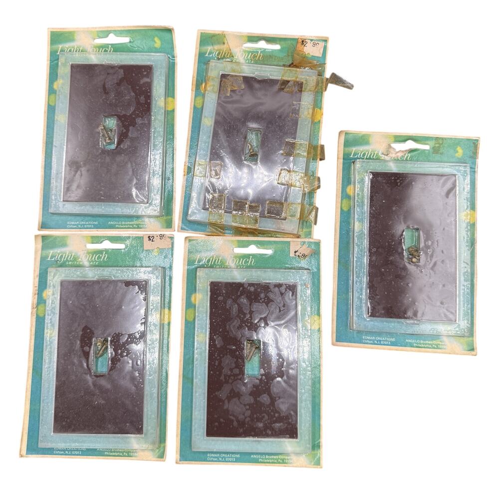 Vintage Light Touch Dark Brown Toggle Switch Plates Lot 5 Retro NOS Wall Decor